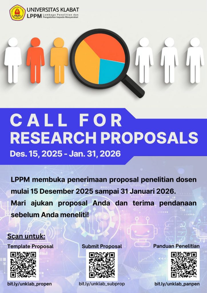 PEMBUKAAN PENERIMAAN PROPOSAL PENELITIAN INTERNAL LPPM UNIVERSITAS KLABAT